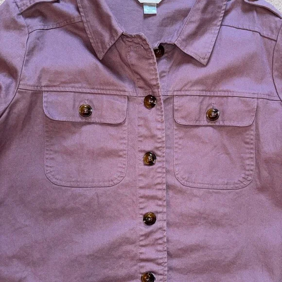 Christopher & Banks Dusty Purple Plum Heavy Cotton Barn Coat XL - Picture 2 of 11